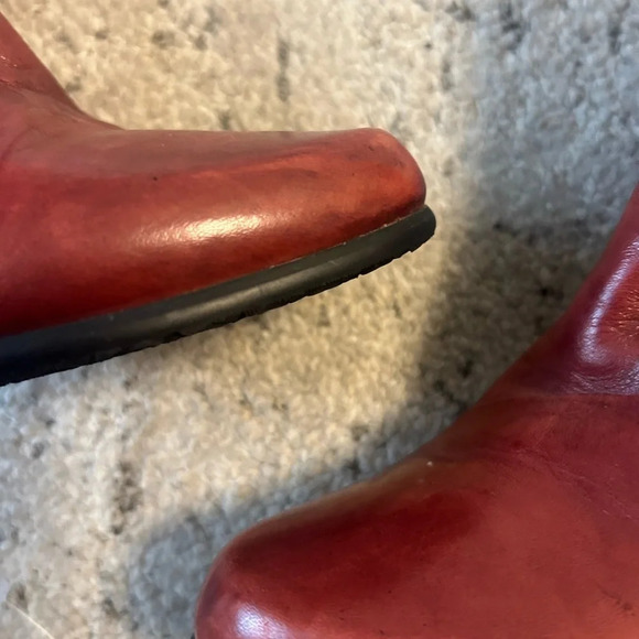 Arnold Churgin red leather ankle boots worn under 5 times mint  condition 8.5 - Picture 16 of 16
